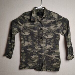 Lucky‎ Brand Camo Utility Jacket Military Zip and Button Up Green Small